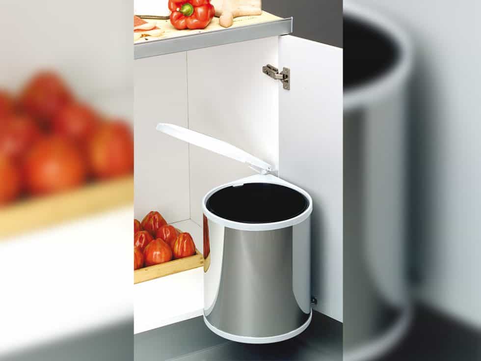 RONDE VUILNISEMMER 13 L INOX DEUR BEVESTIGEN bpoint